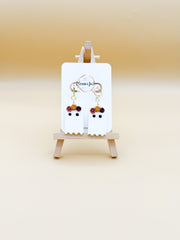 Floral Crown Ghost Dangle Statement Earrings